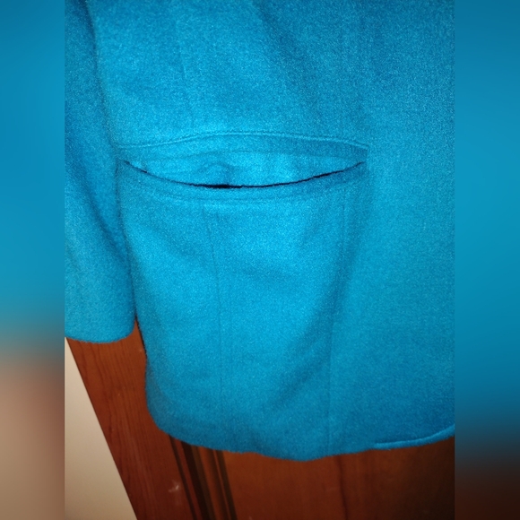 Vintage LizWear Liz Claiborne Women's Wool Blend Jacket Turquoise Size 14 Casual - Picture 3 of 12